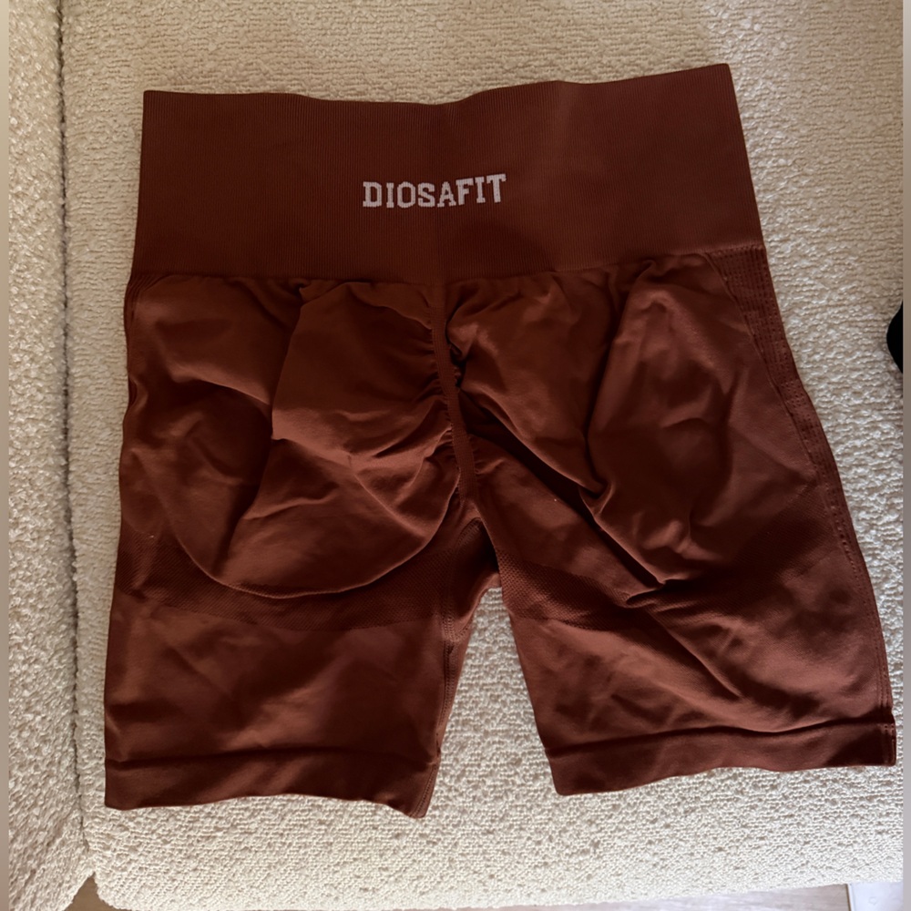 DIOSAFIT High-Waist Rust Athletic Bike Shorts